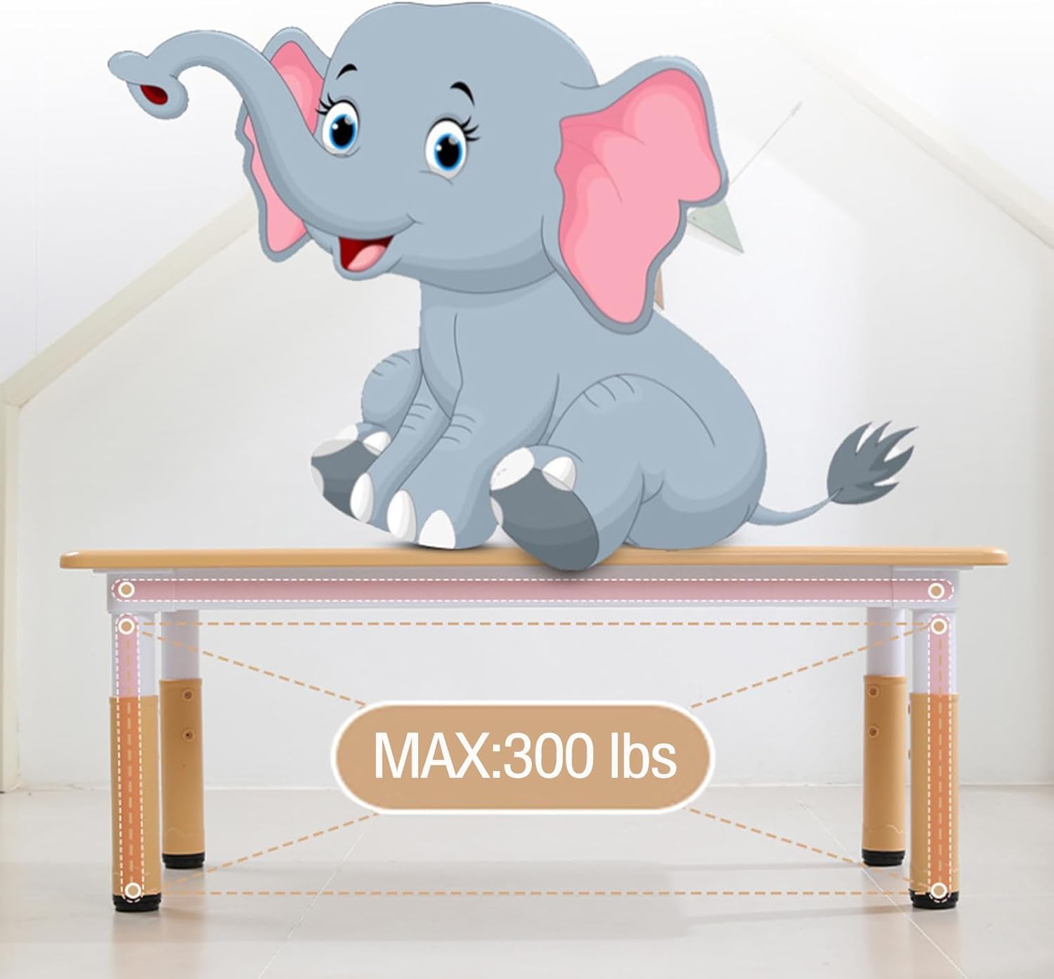 Height Adjustable Kids Table and 6 Chair Set