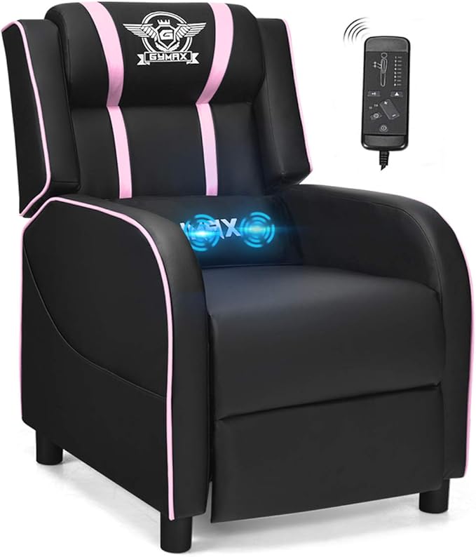 Gaming Recliner Chair with Massage and Footrest