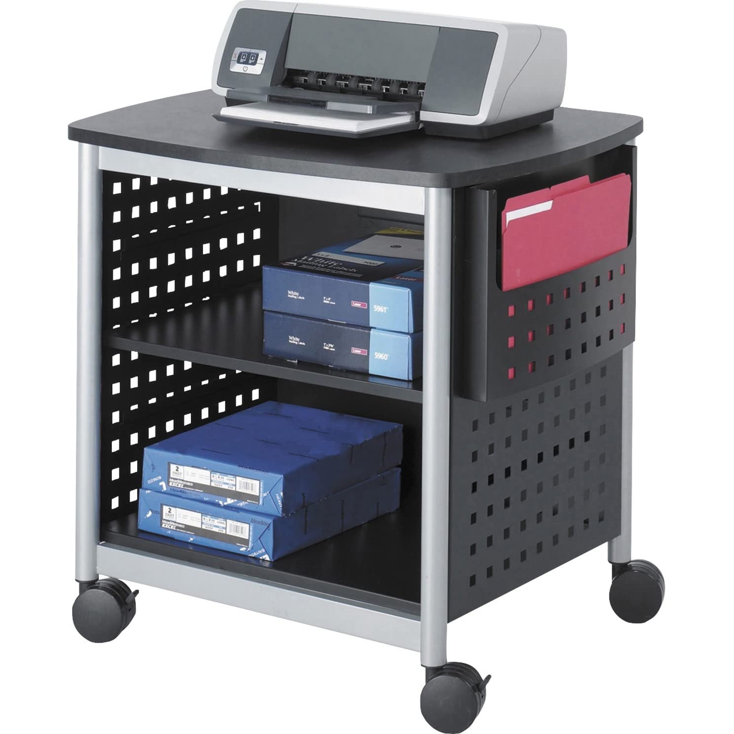 Deskside Utility Cart with Adjustable Shelf