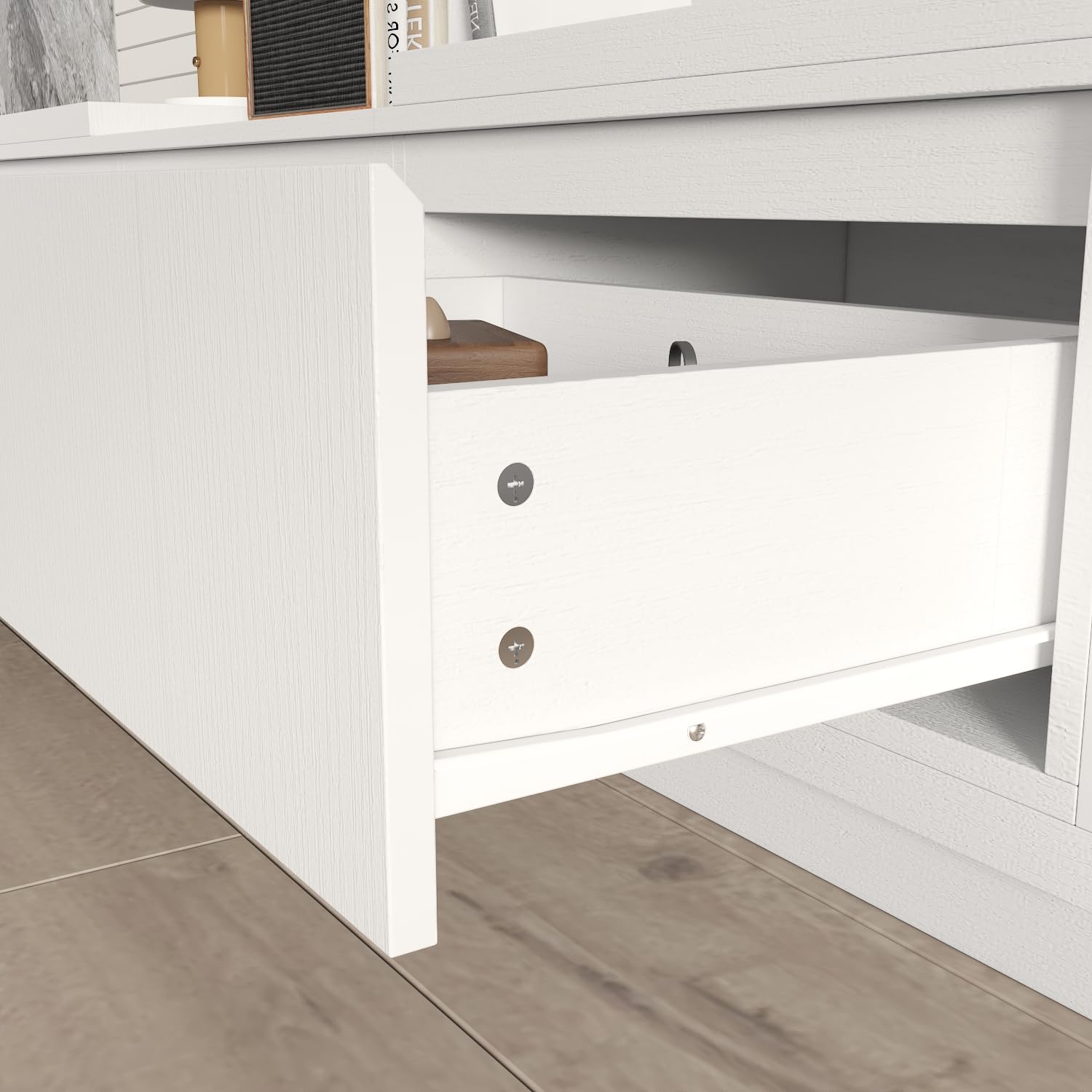 Extendable TV Console with 3 Drawers