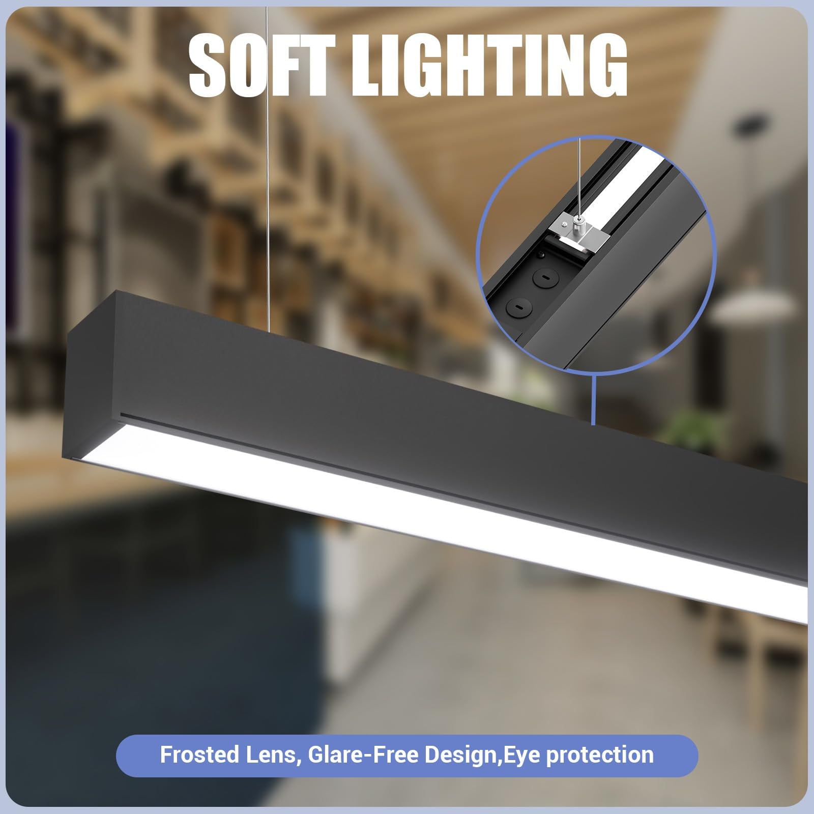 4FT LED Linear Light Fixture with Remote Control