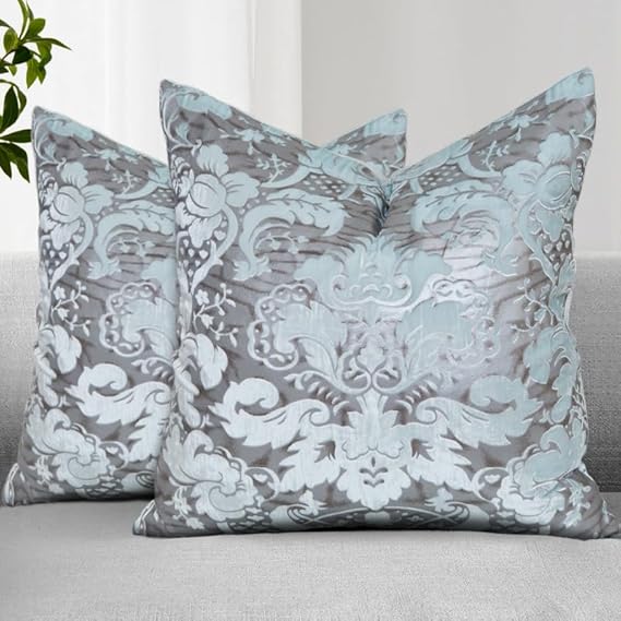 Metallic Embossed Velvet Throw Pillow Set 24x24