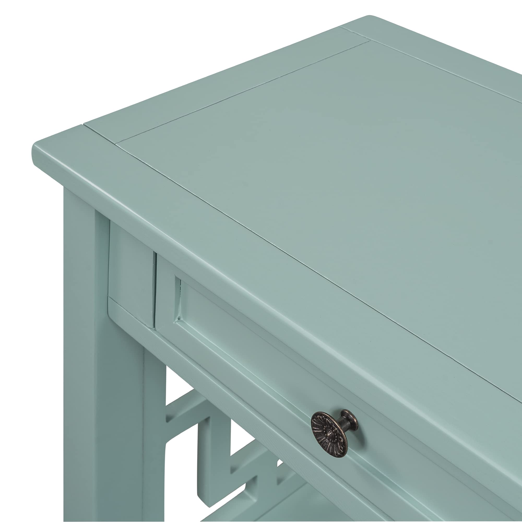 Console Table with 4 Drawers and Shelf - Green
