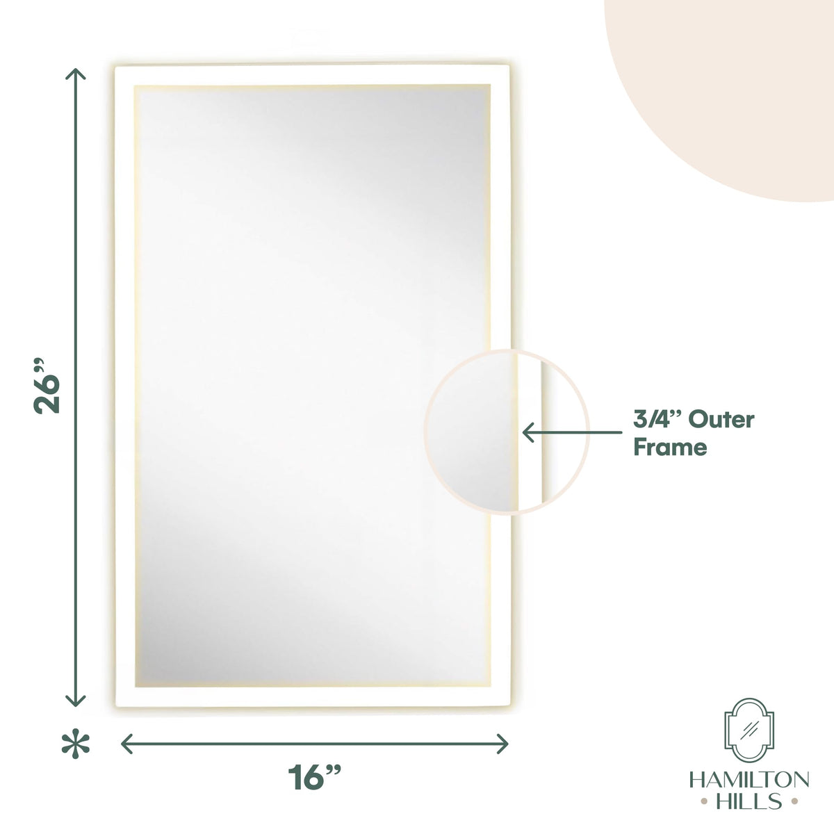 Bathroom Mirror Medicine Cabinet with LED Lighting and 4 Glass Shelves