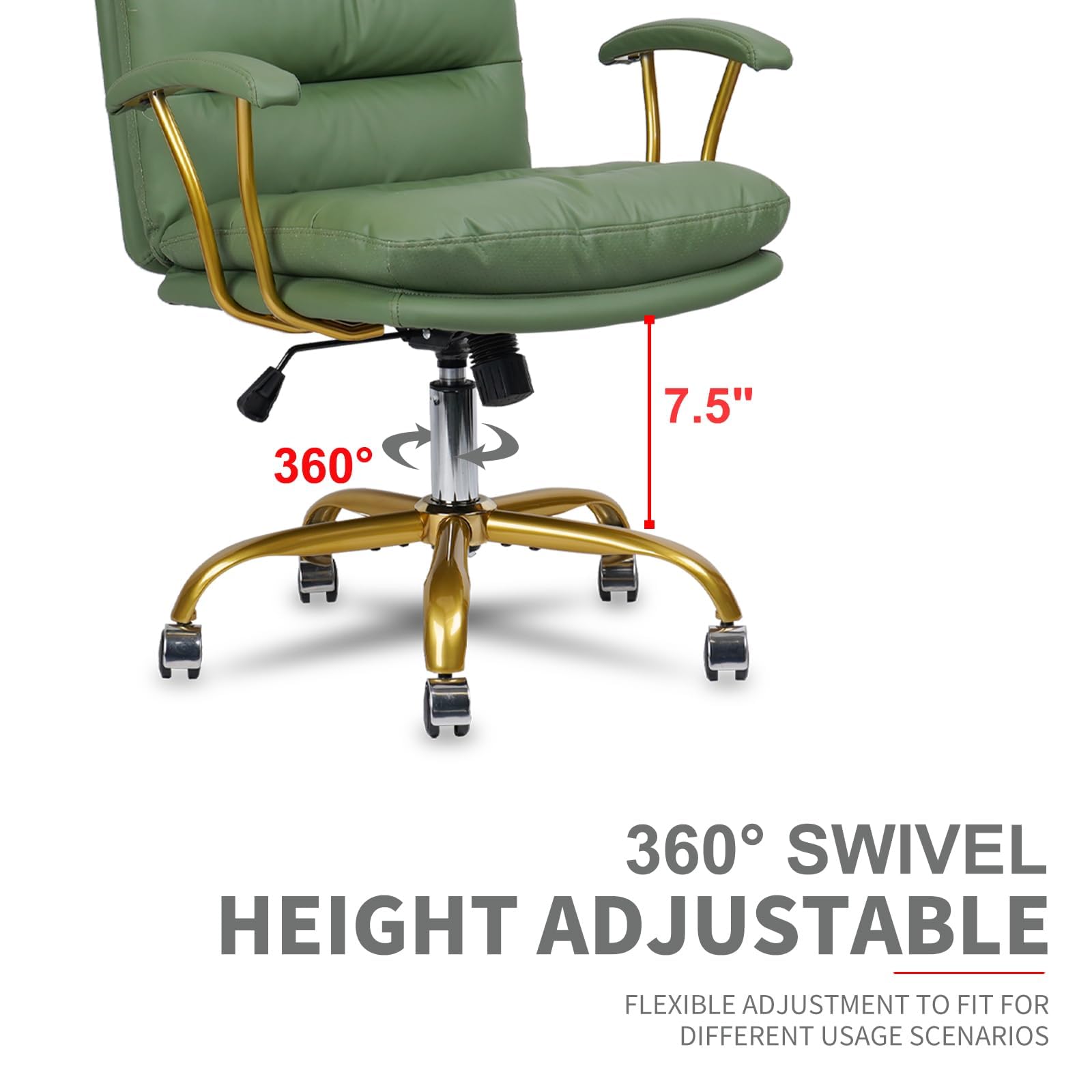 Ergonomic Office Chair with Wheels and Arms