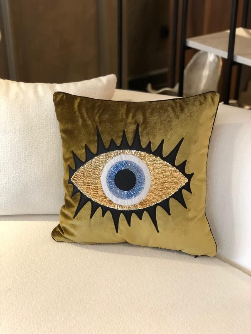 Evil Eye Velvet Throw Pillow Covers Set of 2