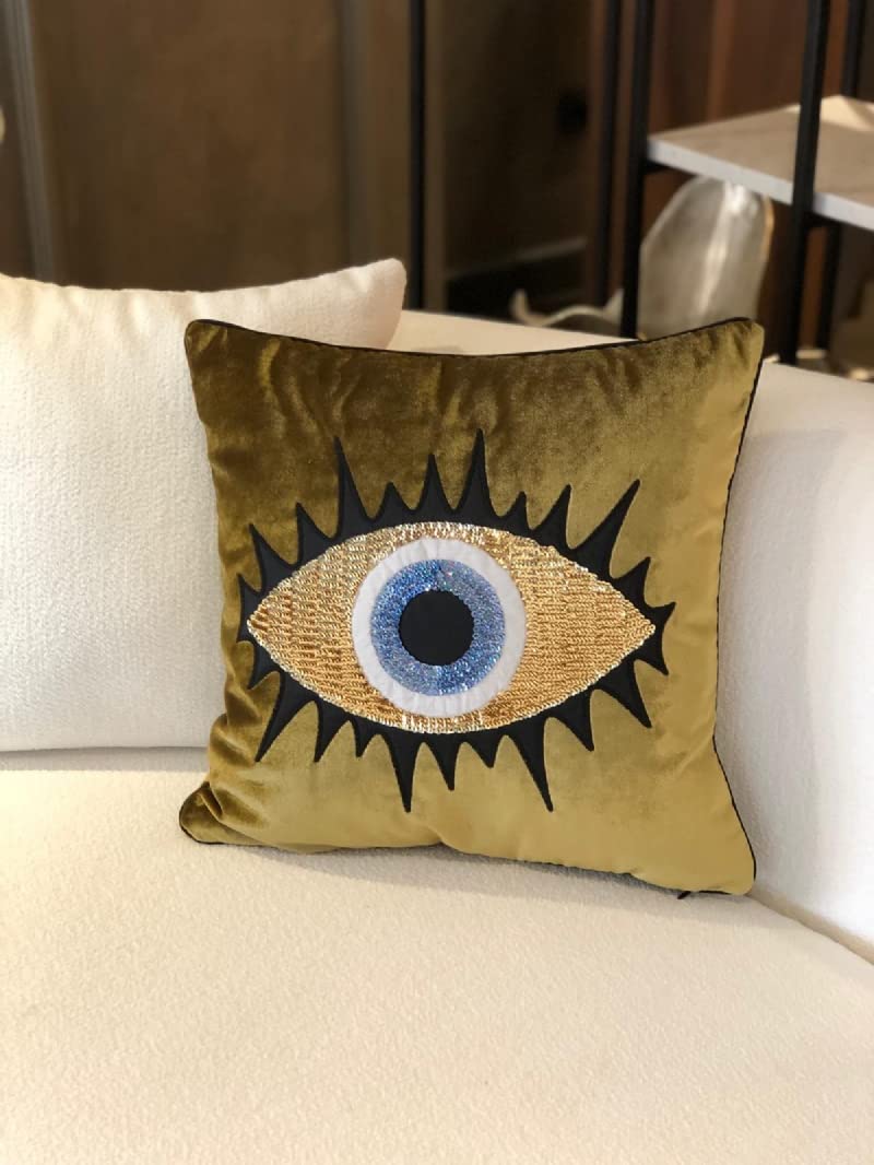 Evil Eye Velvet Throw Pillow Covers Set of 2