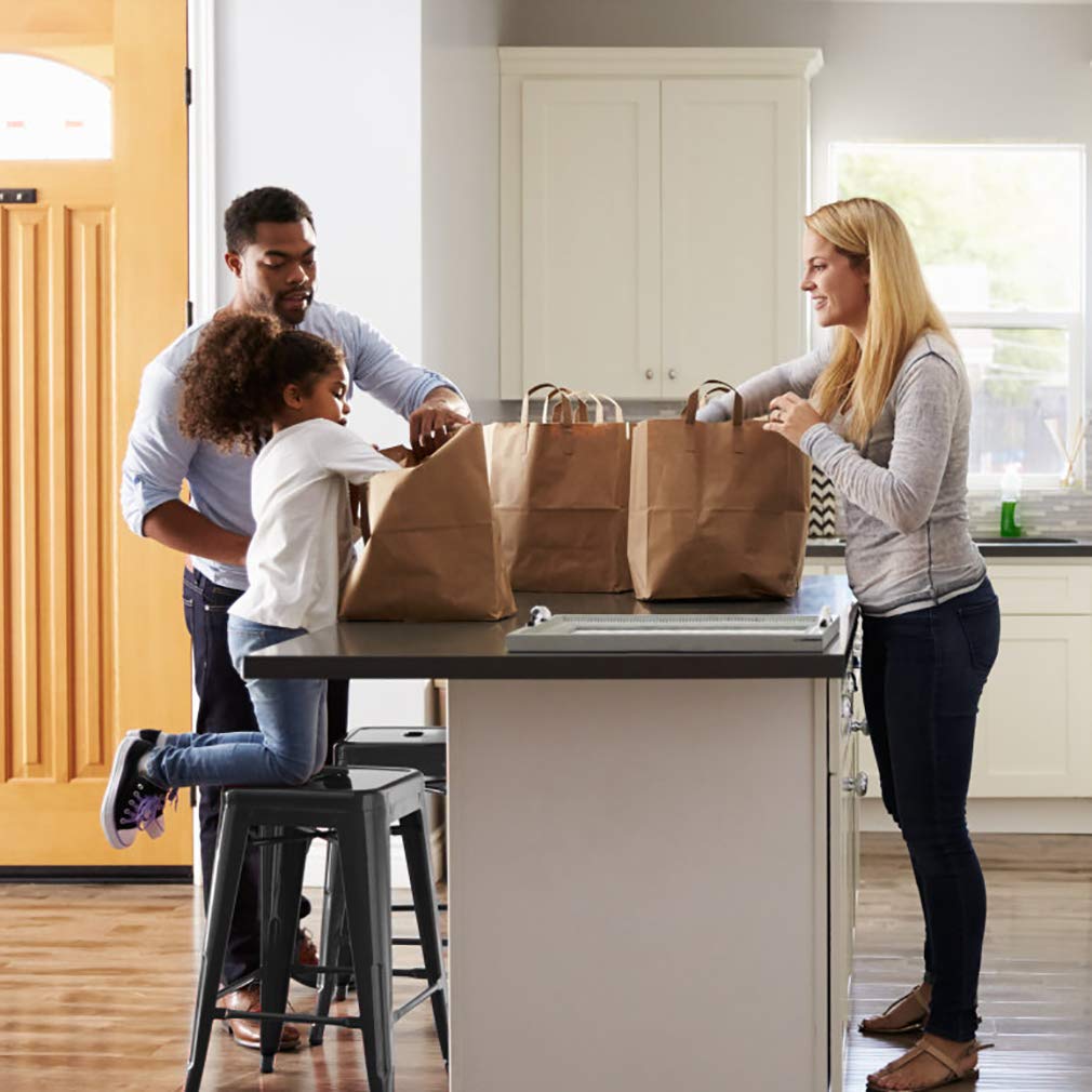 Metal Bar Stools Set of 4 - 30 Inch Counter Height Stackable Backless
