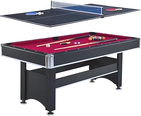 2-in-1 Pool and Table Tennis Game Table 6-Foot