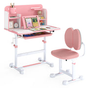Kids Height-Adjustable Study Desk and Chair Set