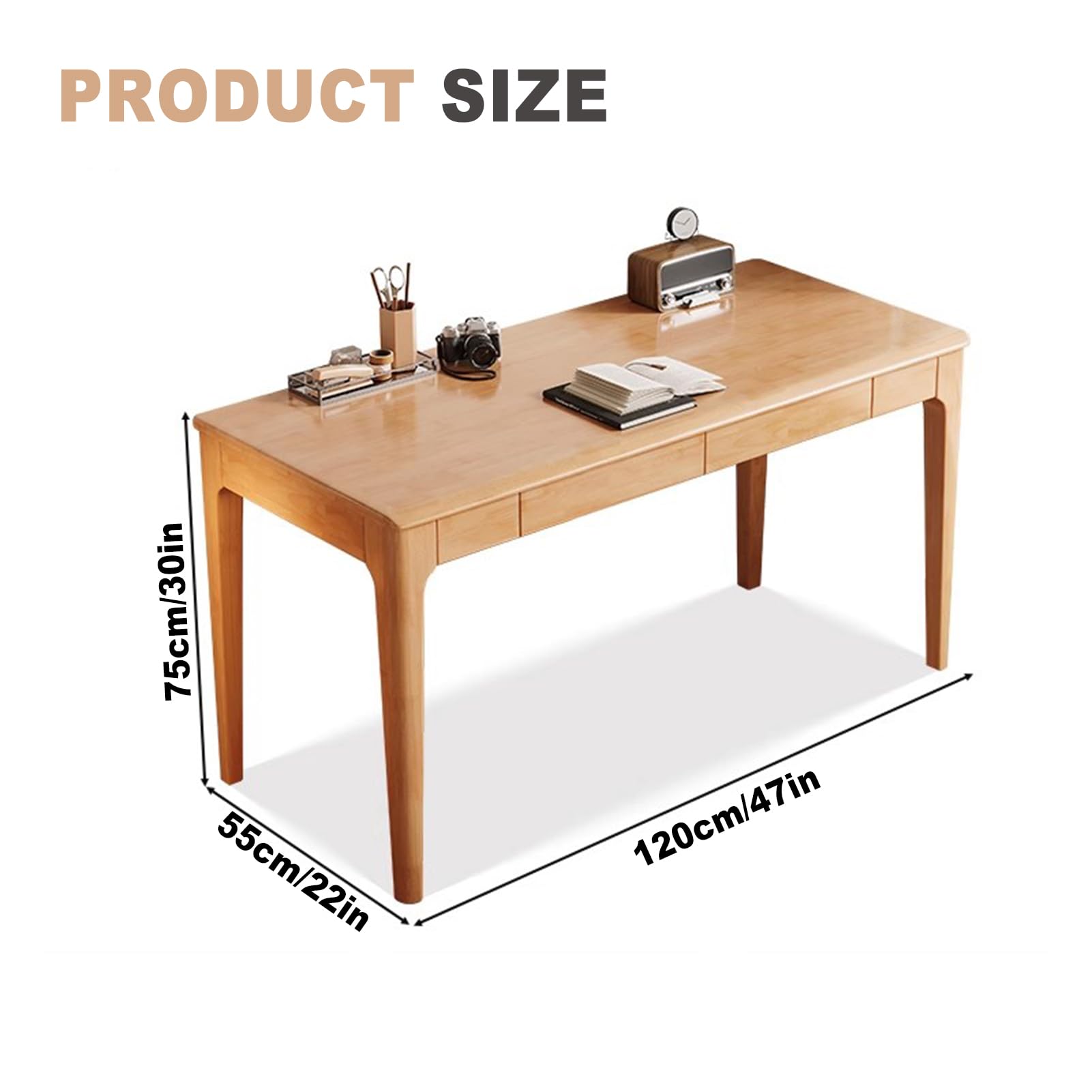 Solid Wood Desk with Drawers
