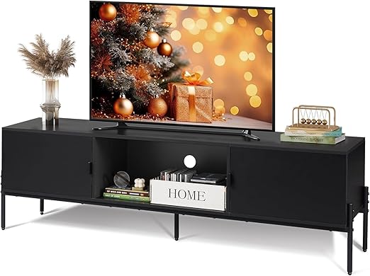 Mid-Century Modern TV Stand for 55-65 Inch TV with Storage Cabinets