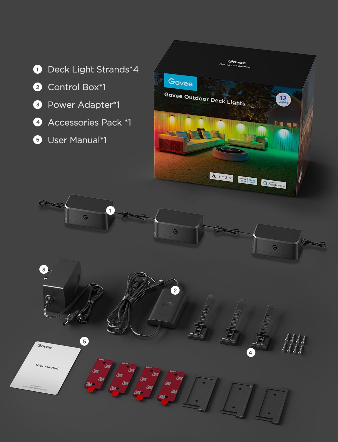 RGBWIC Outdoor Deck Lights 12-Pack