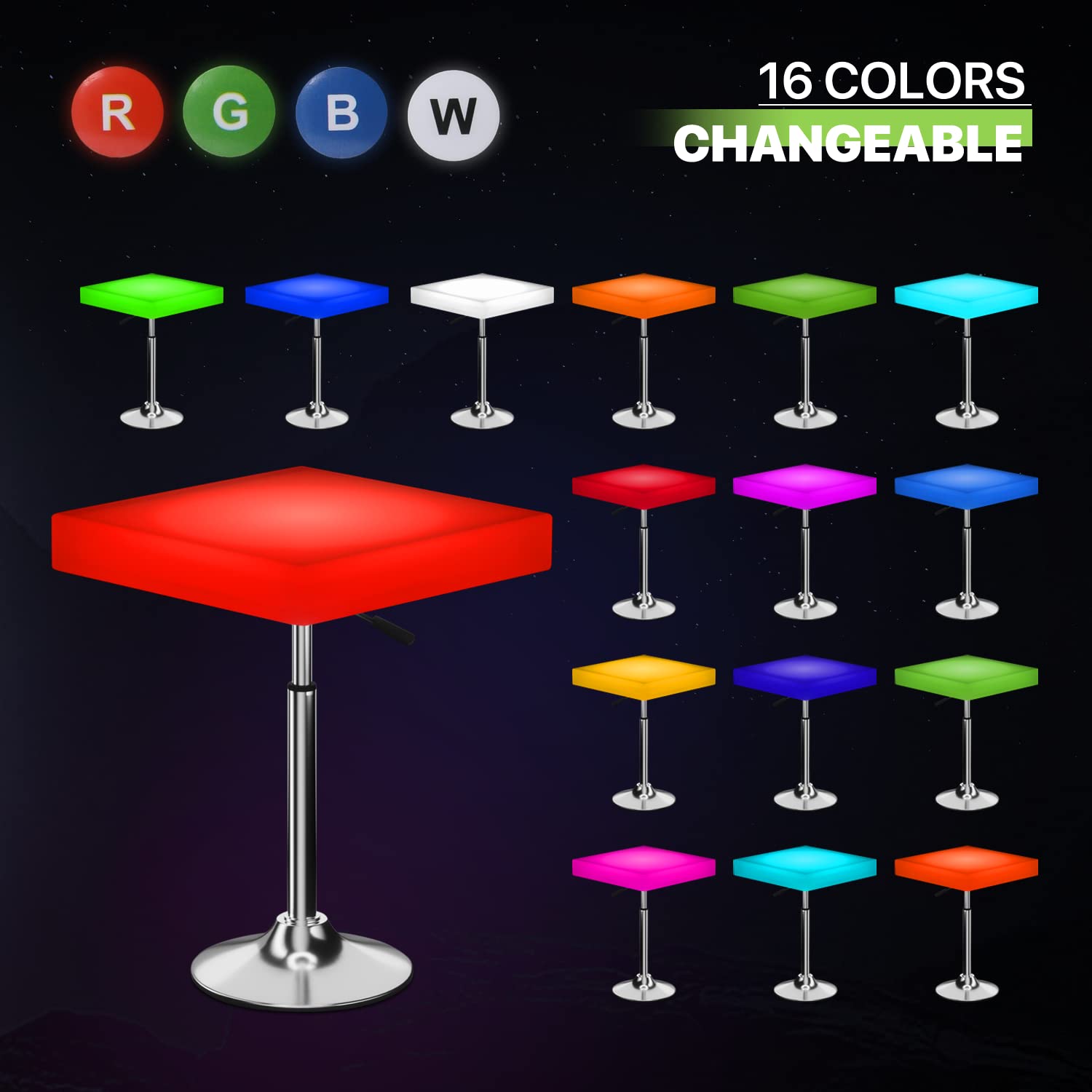 LED Cocktail Table with Remote Control