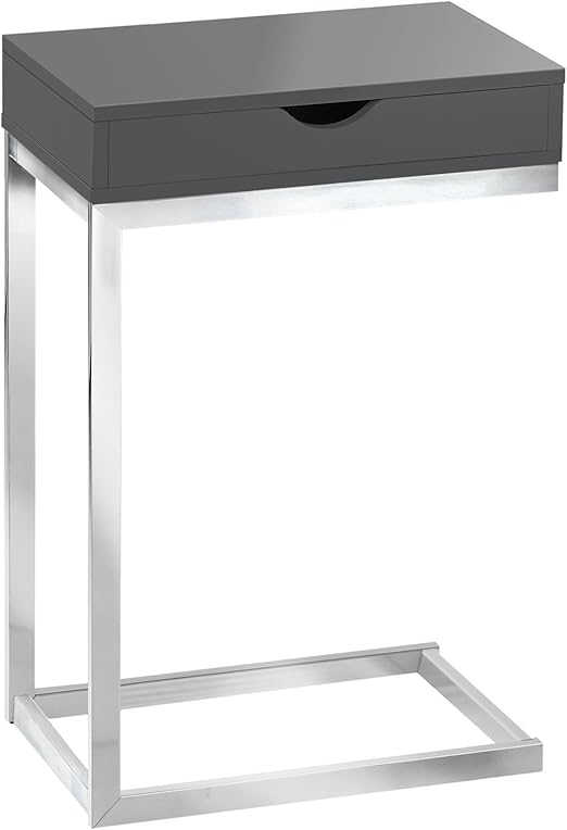 Grey Cement C-Table with Drawer