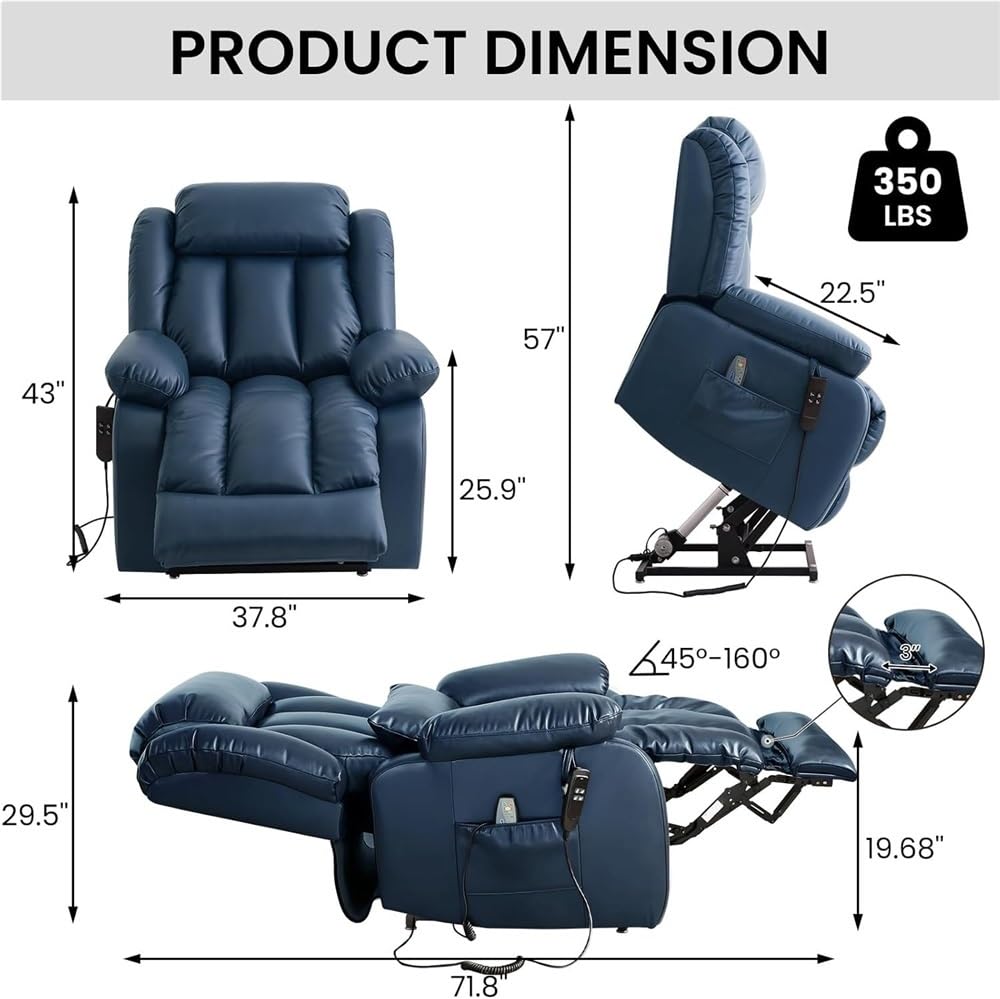 Electric Lift Recliner with Heat and Massage