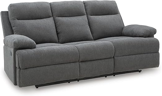 Mocha Chenille Reclining Sofa with Drop-Down Table