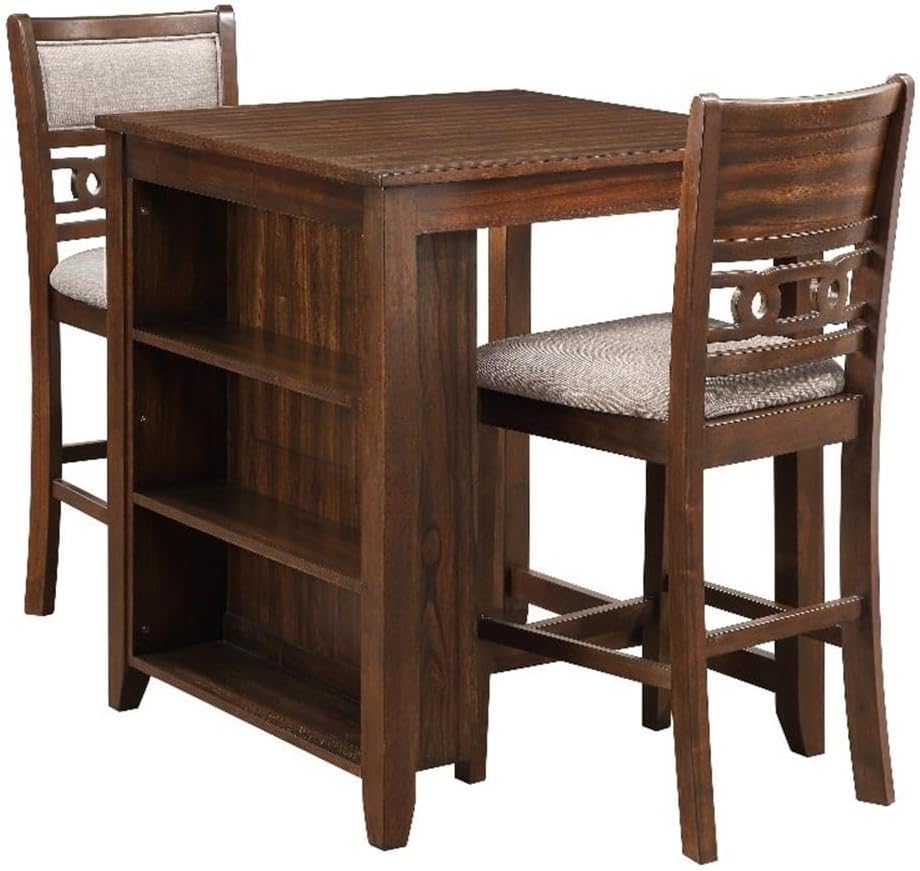 Counter Table with Storage and Chairs