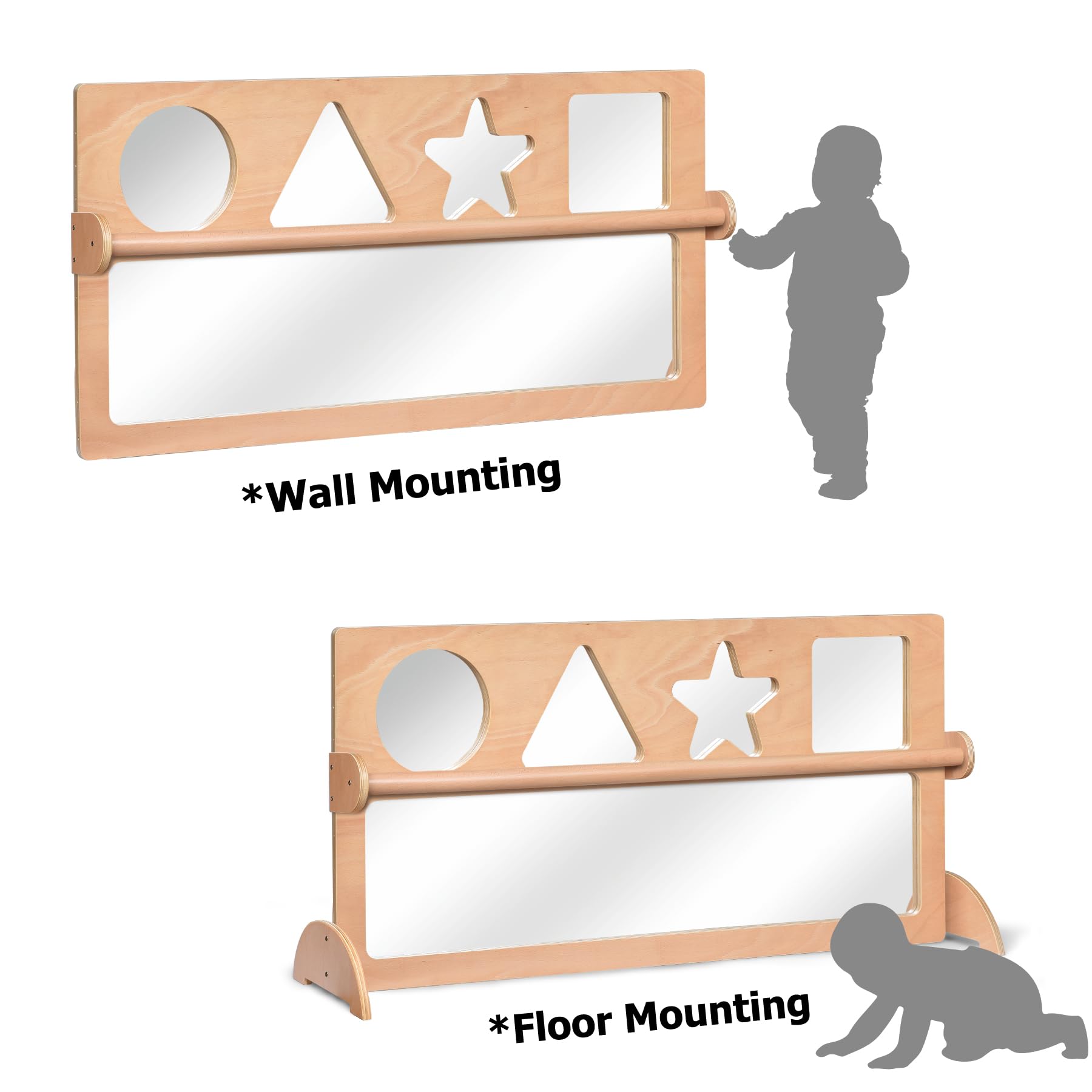 Montessori Mirror with Pull-Up Bar