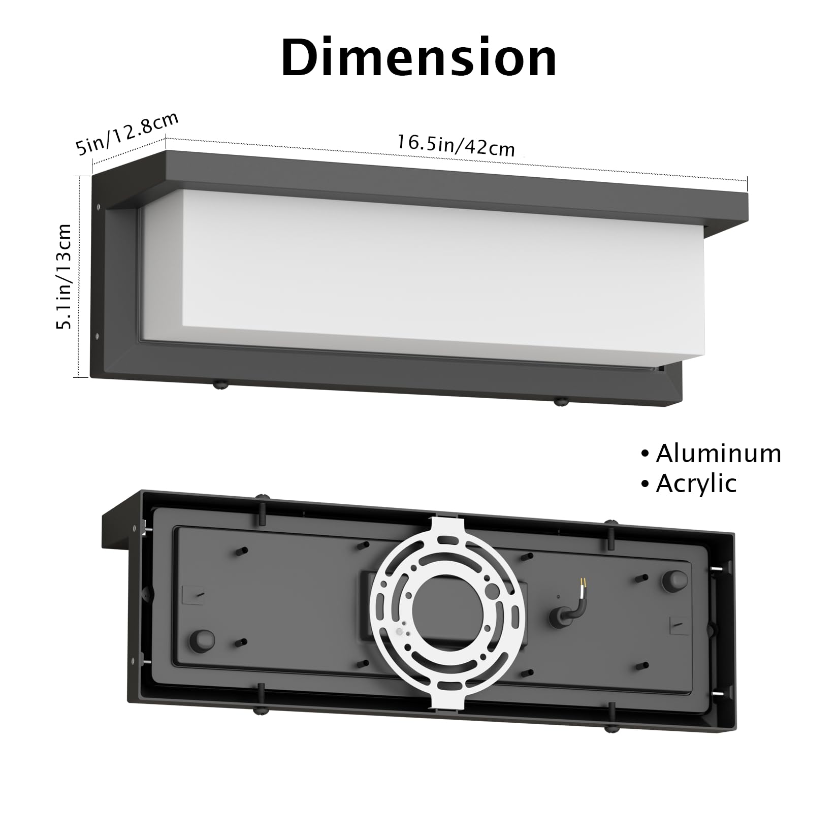 Modern Outdoor Wall Sconces 3000K 2 Pack 36W Black