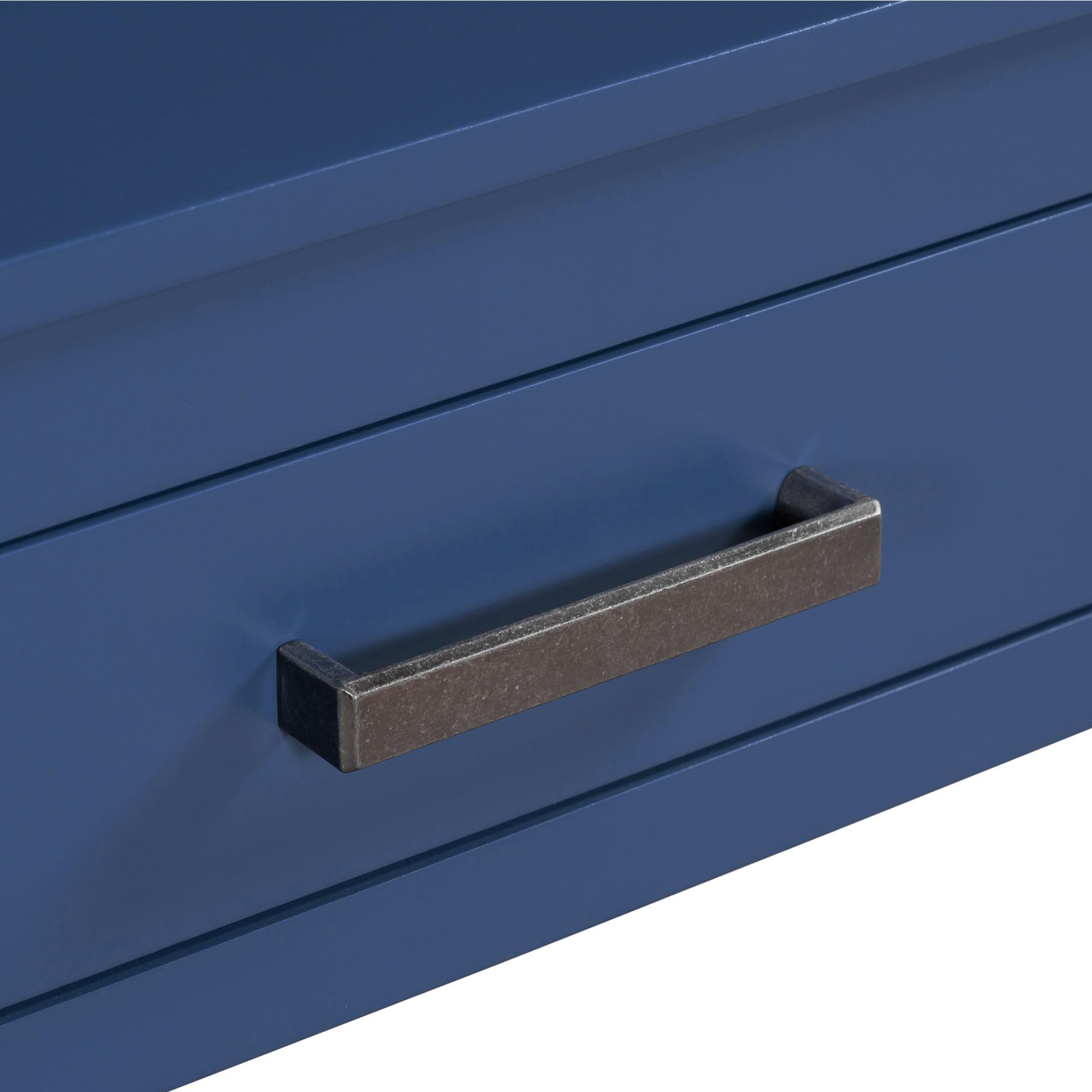 Contemporary Rectangular Console Table with Shelf and Storage Drawers