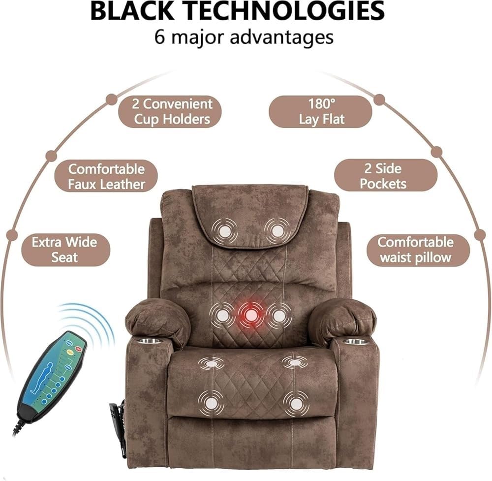 Power Lift Recliner Chair with Heat and Massage