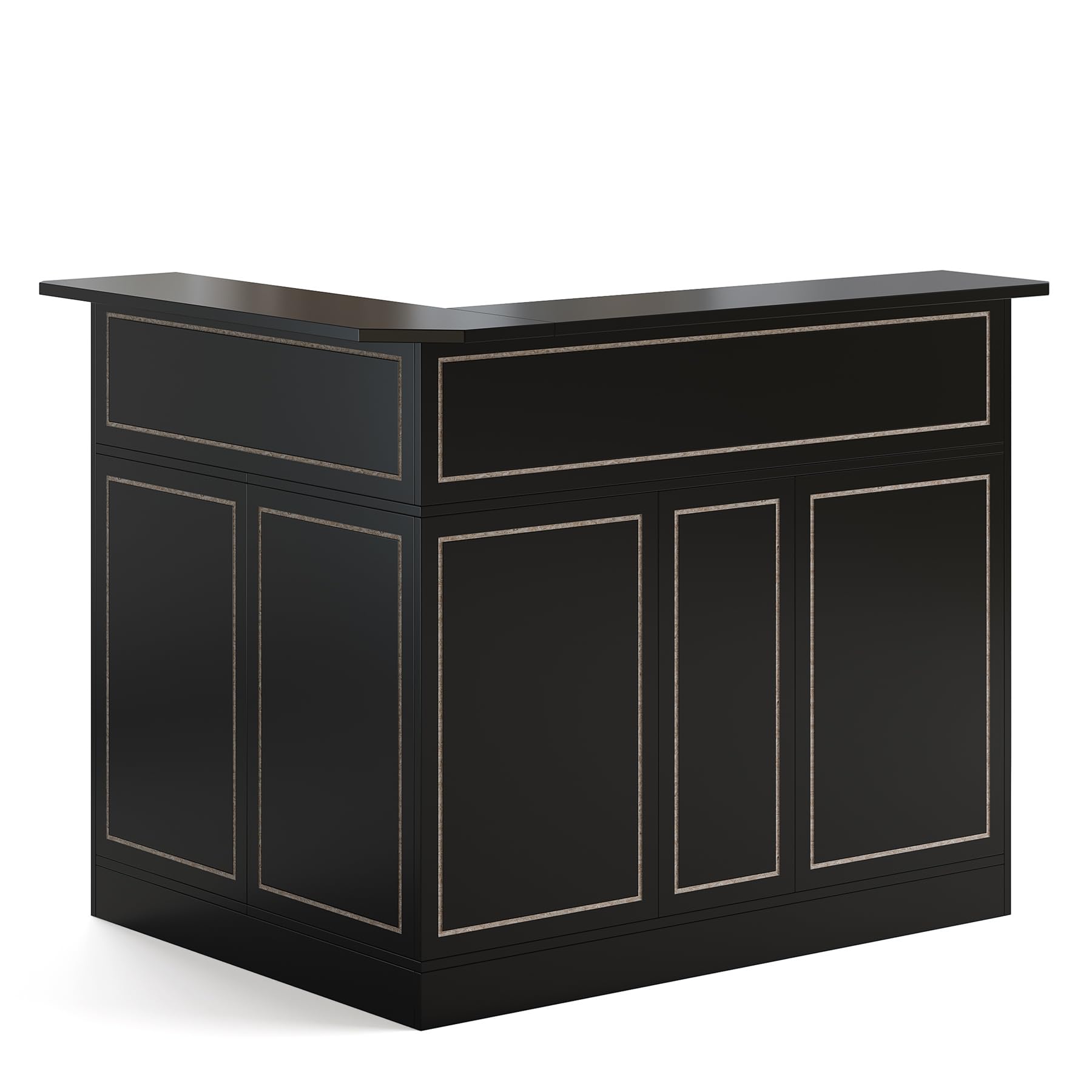 L-Shaped Bar Cabinet with Stemware Racks