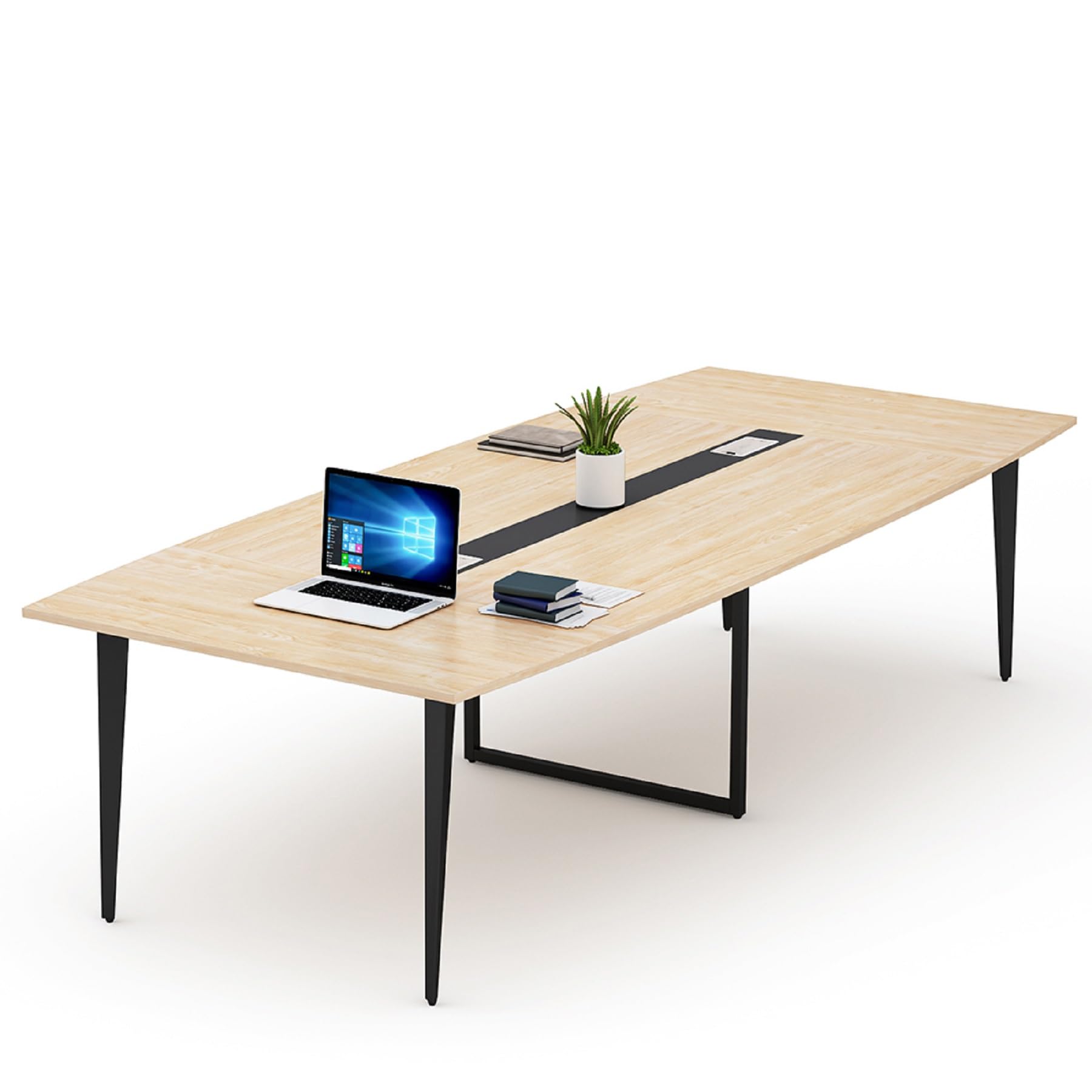 8FT Boat Shaped Conference Table with Cable Grommets