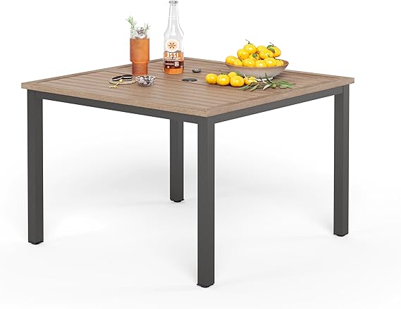 60" Square Outdoor Patio Dining Table for 8