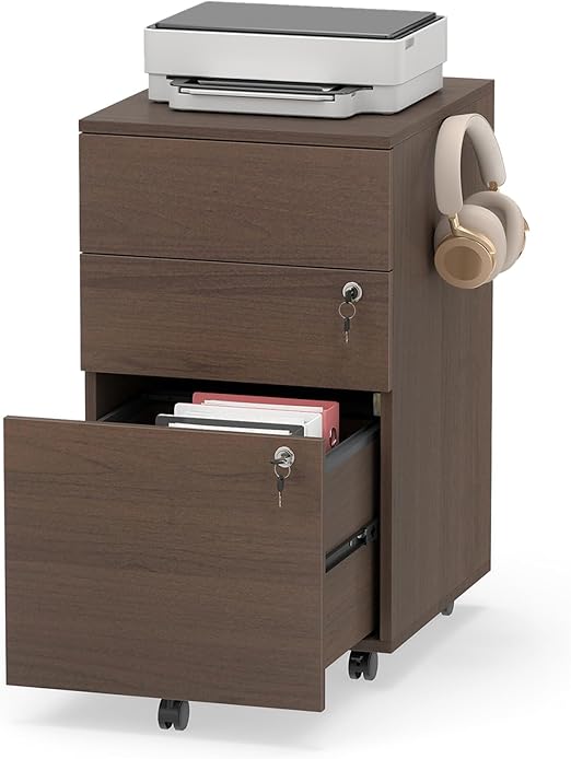 Mobile File Cabinet with 3 Drawers