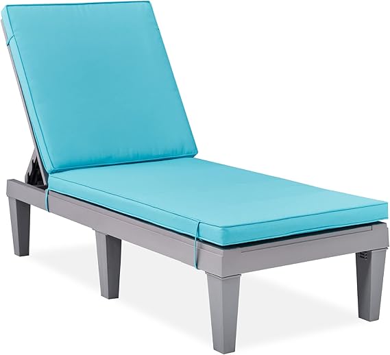 Outdoor Resin Lounge Chair with Adjustable Backrest