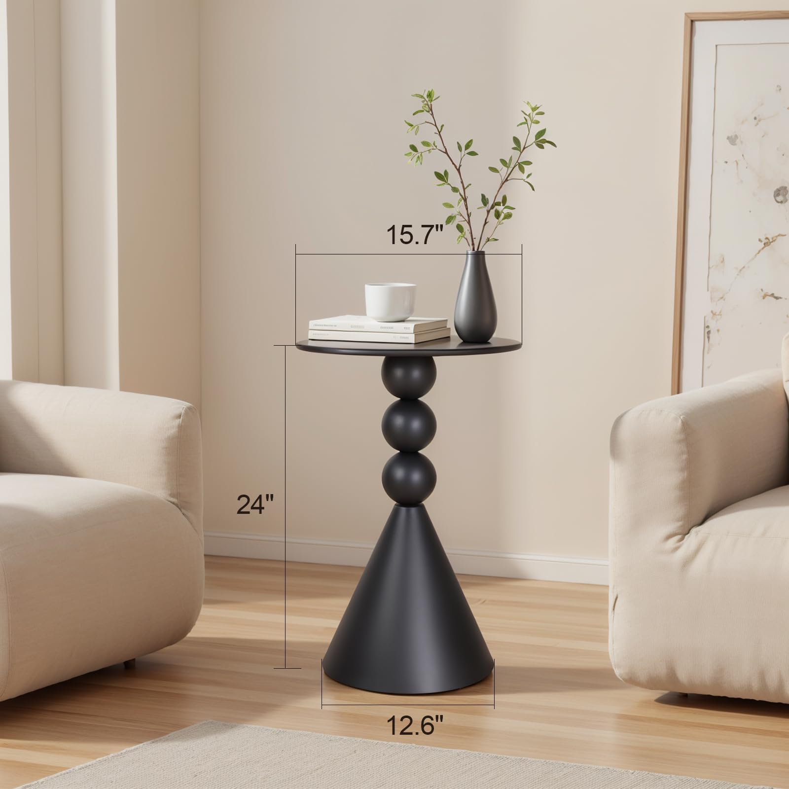 Metal Round Martini Table - Modern Accent Side Table
