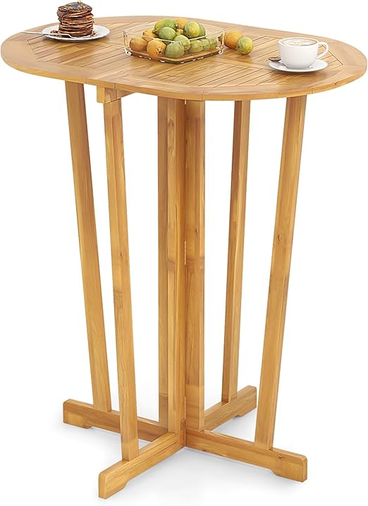 Outdoor Acacia Wood Bar Table 39" Round