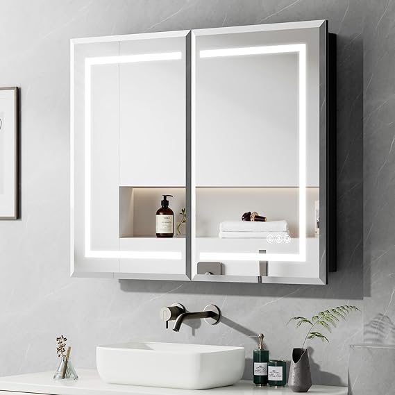 16x24 LED Lighted Bathroom Medicine Cabinet with Mirror