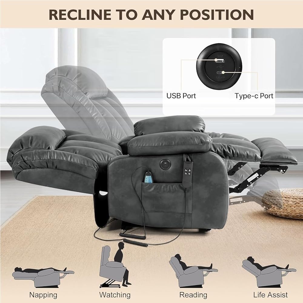 Power Lift Recliner Chair with Heat and Massage