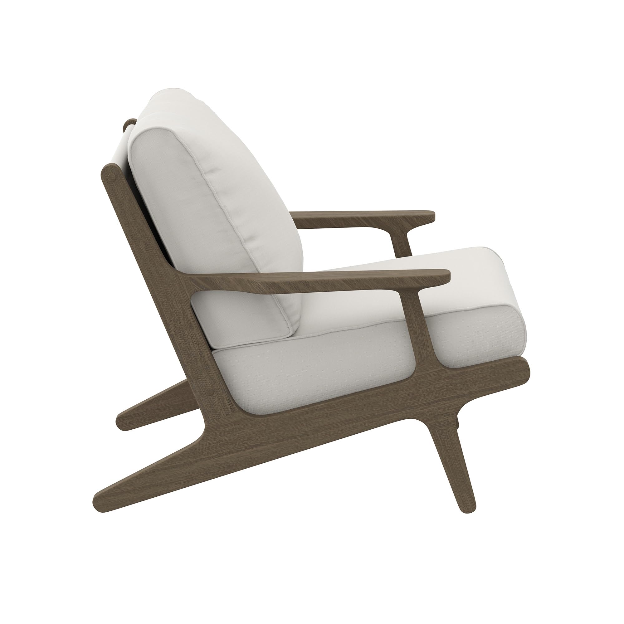 Saratoga Teak Outdoor Lounge Chair - Weathered Gray White