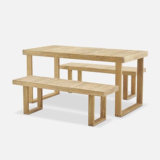 Bruno Outdoor Dining Set - Solid Acacia Wood 7 Piece