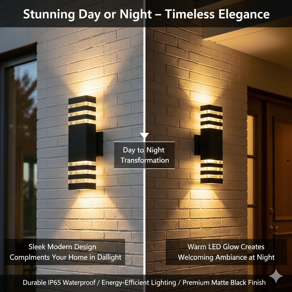LED Outdoor Wall Light 4-Pack 18W Waterproof