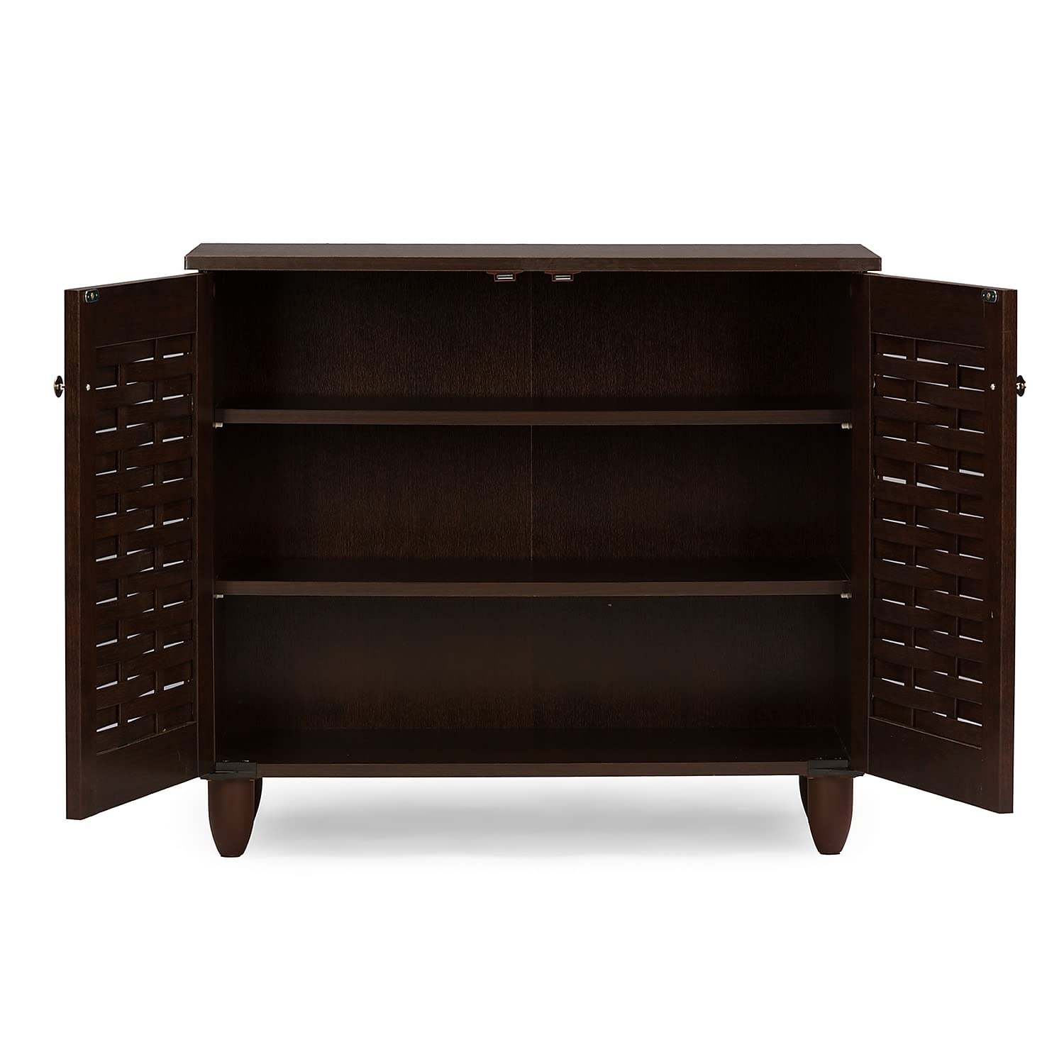 2-Door Shoe Storage Cabinet Dark Brown