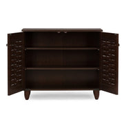 2-Door Shoe Storage Cabinet Dark Brown