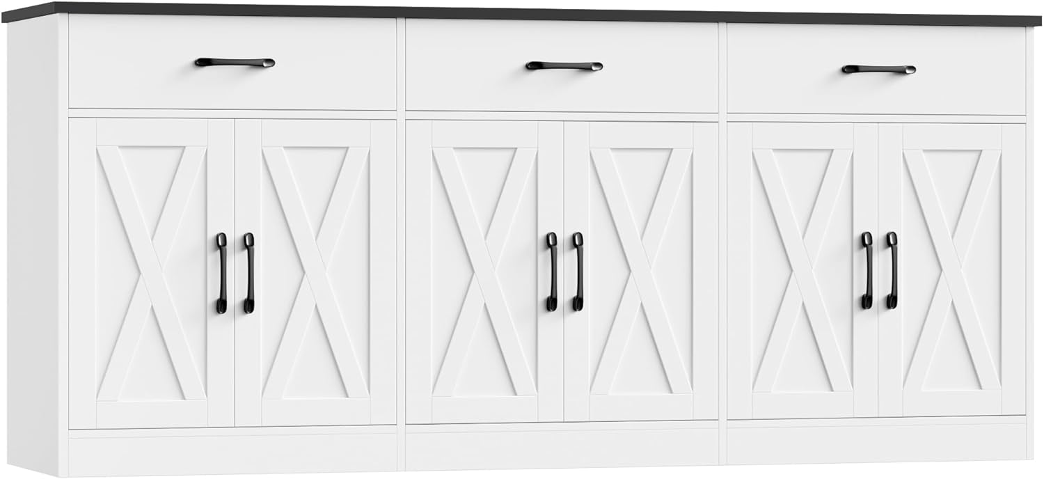 71" Farmhouse Sideboard Buffet Cabinet with Storage
