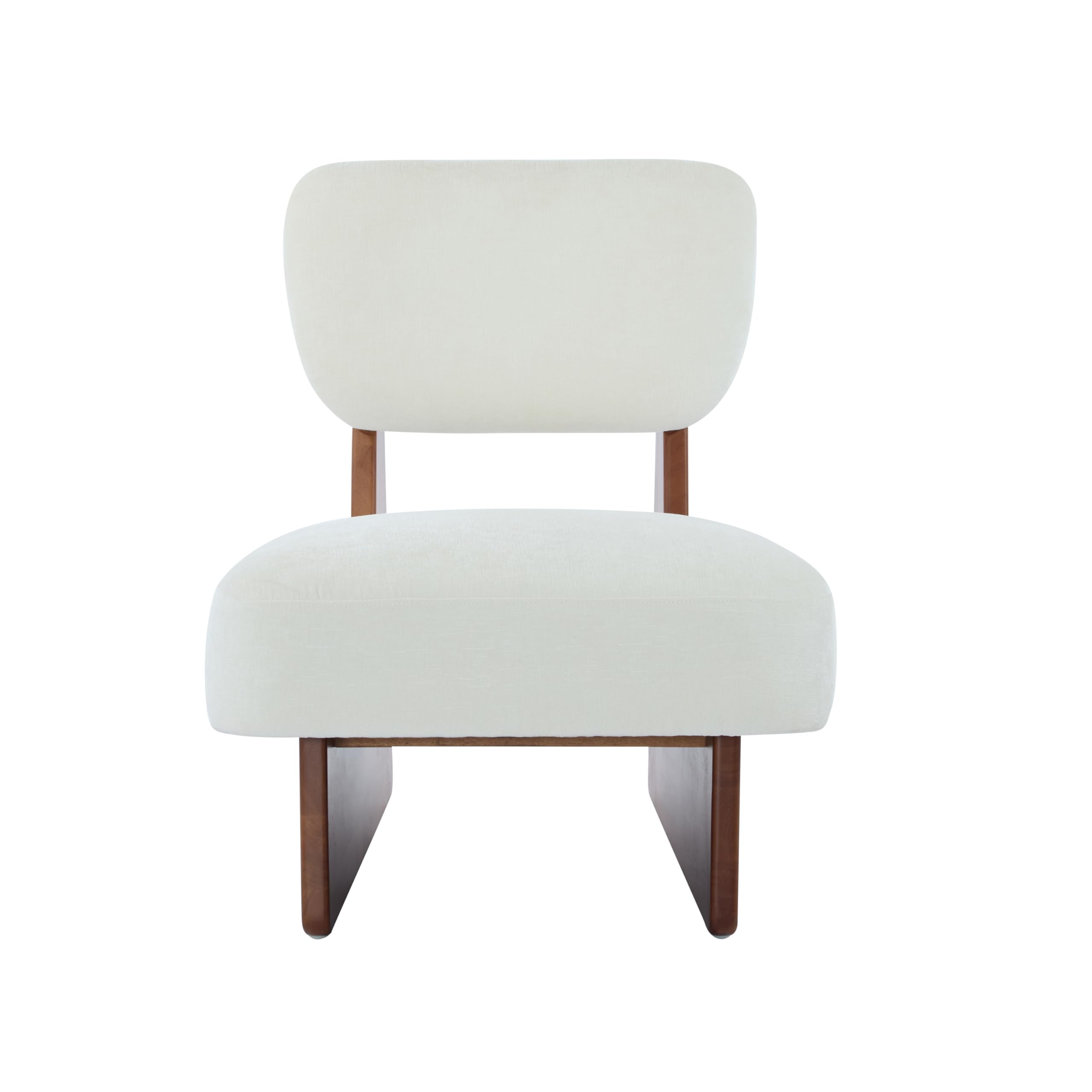 Low Profile Accent Chair Set of 2 - White Walnut