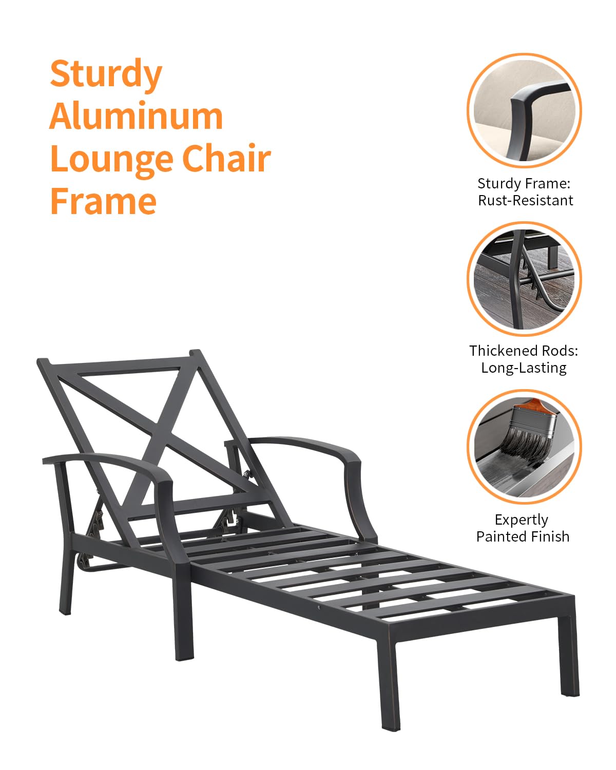 3-Piece Outdoor Chaise Lounge Set with Side Table