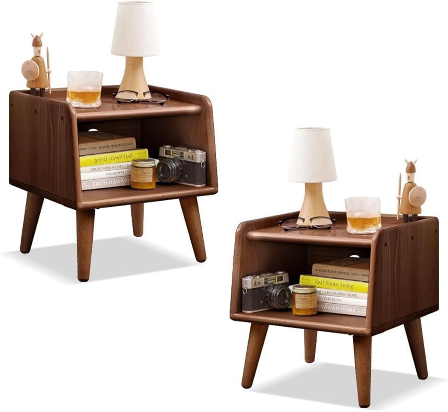 Short Nightstand with Open Storage