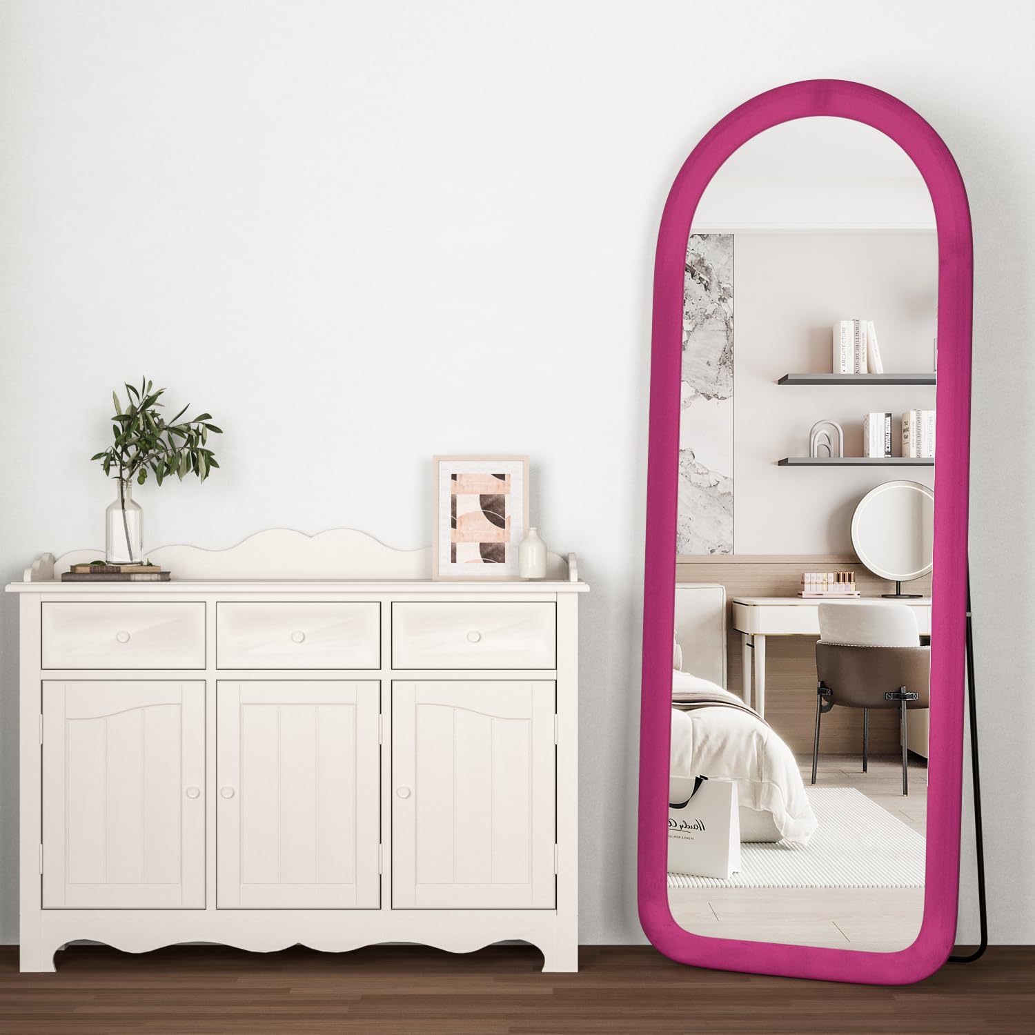 Arched Full Length Floor Mirror with Stand