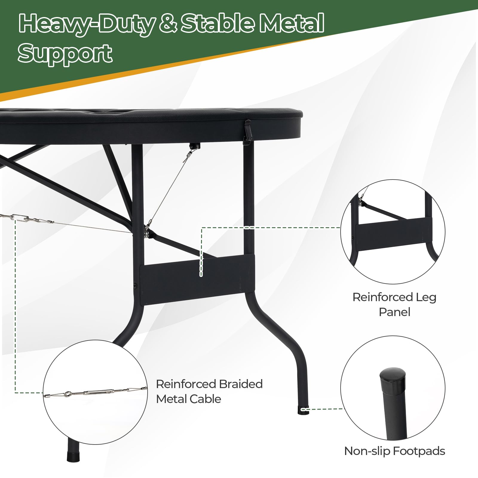 72" Foldable Poker Table for 8 Players