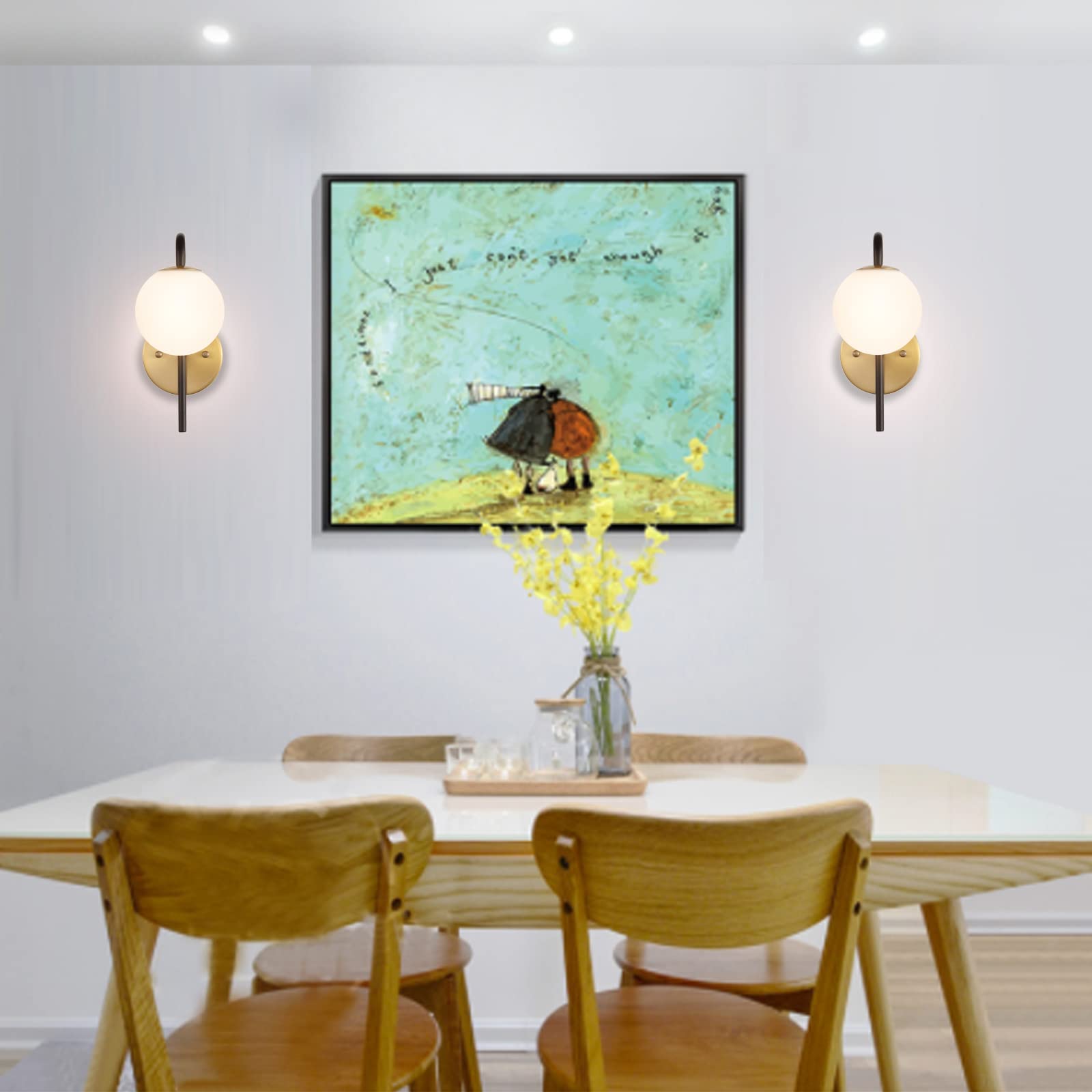 Modern Globe Wall Sconce Set of 2