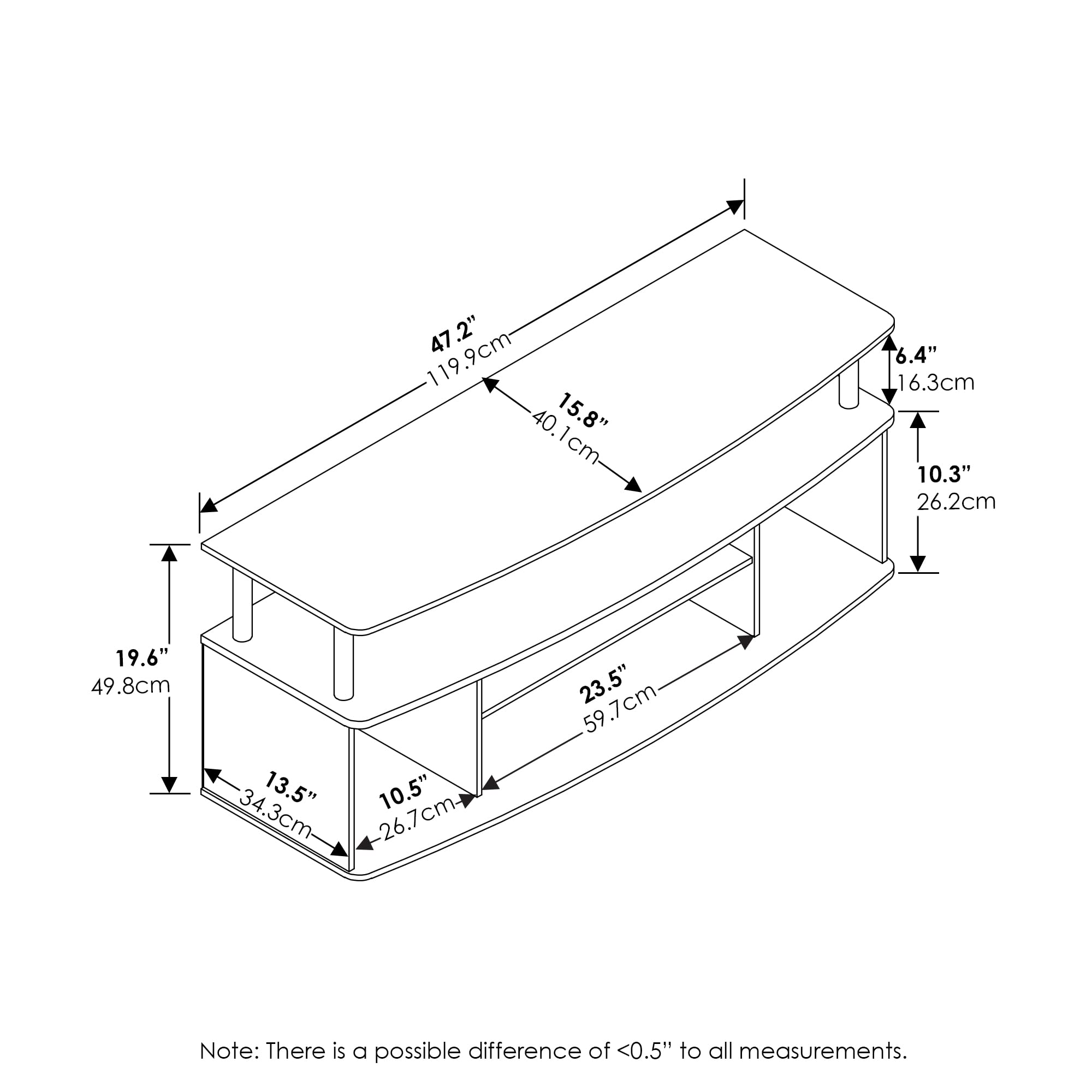 Large Entertainment Center TV Stand White Black