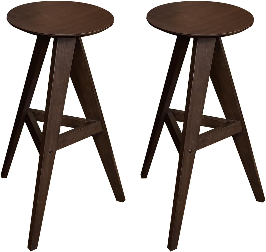 Round Walnut Bar Table