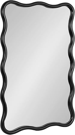 Modern Scalloped Rectangle Wall Mirror 24x36